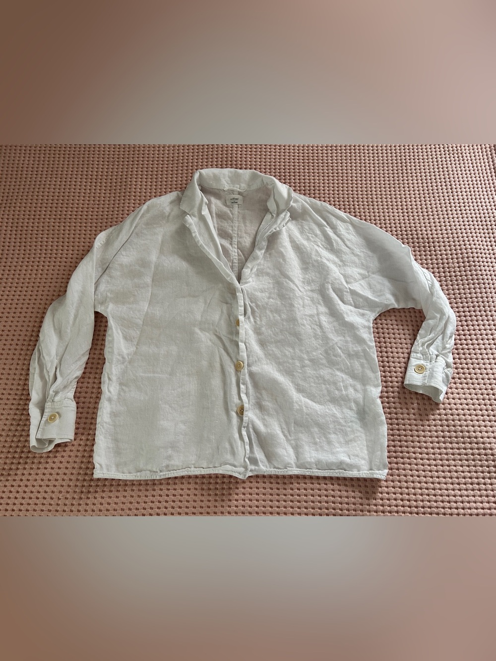 Wilfred White Linen Casual Button-Down Shirt